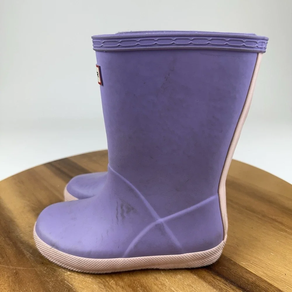 Little Kids Girls Hunter Classic Original Purple Pull On Rain Boots Size 10 C